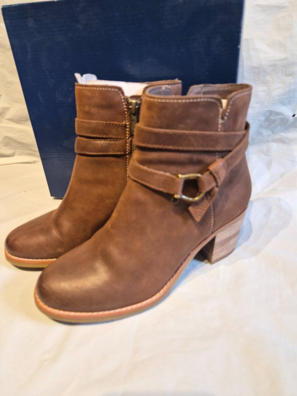 New In Box sz 7M Sperry Top-Sider Dark Brown Chelton Leather Booties - Picture 10 of 11